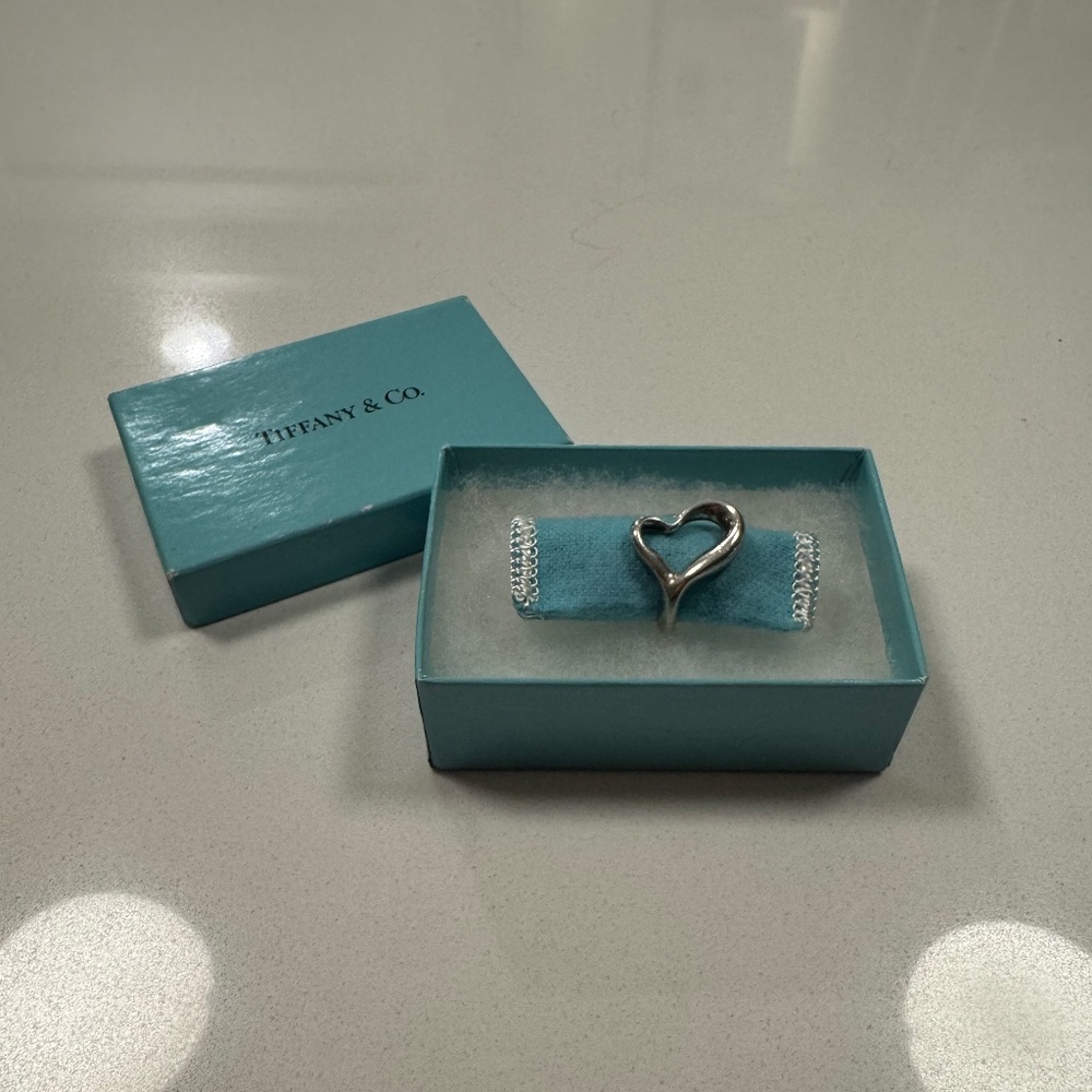 Tiffany & Co. Elsa Peretti Open Heart Ring size 7
